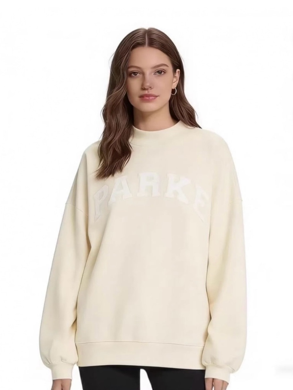 Parker Cream Logo Crewneck Sweatshirt